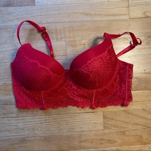 red bustier bra/top